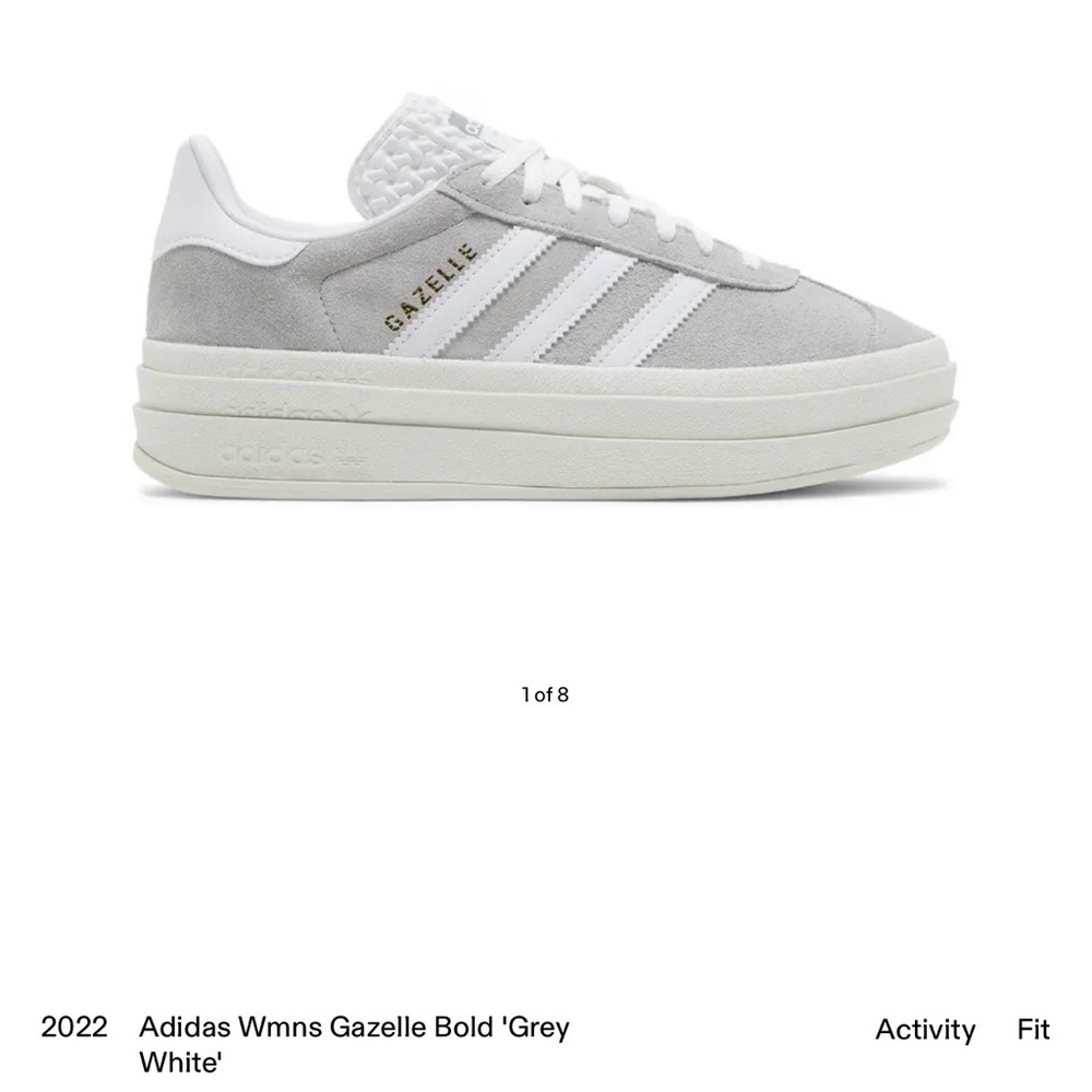 Adidas Gazelle Bold Gray White Sneakers
